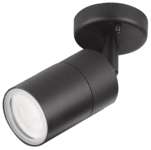 Aurora WallE GU10 IP44 Adjustable Wall Light - Black