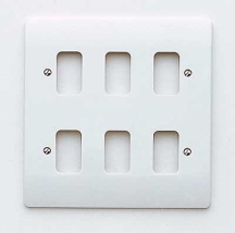 MK GRID PLUS K3636WHI White 6 Module Frontplate