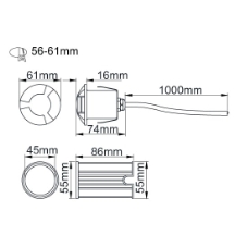 Luminaire Wall/Ground Three Way LED 3000K 3W Stainless Steel