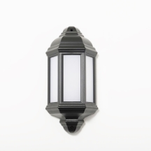 Lantern LED Half Wall 10W Black Polycarbonate 4500K