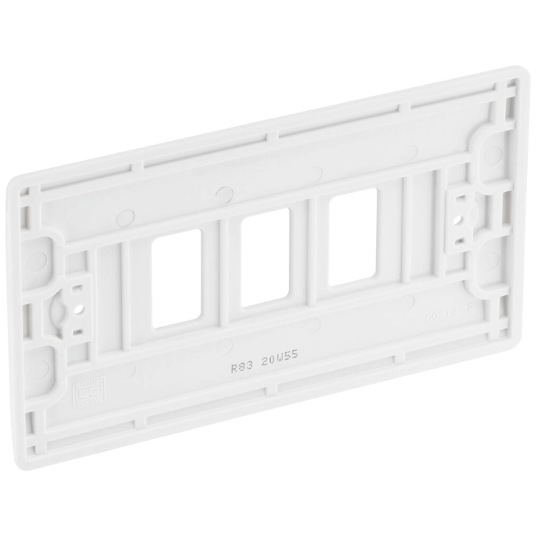 Nexus Grid Front Plate 3 Gang White