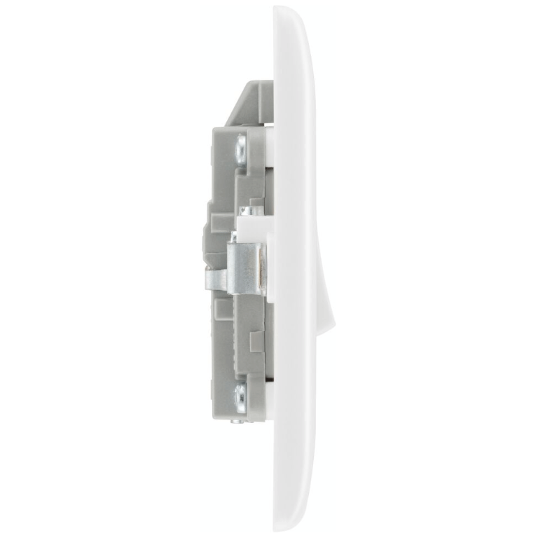 BG White Round Edge 20 Amp Double Pole Switch