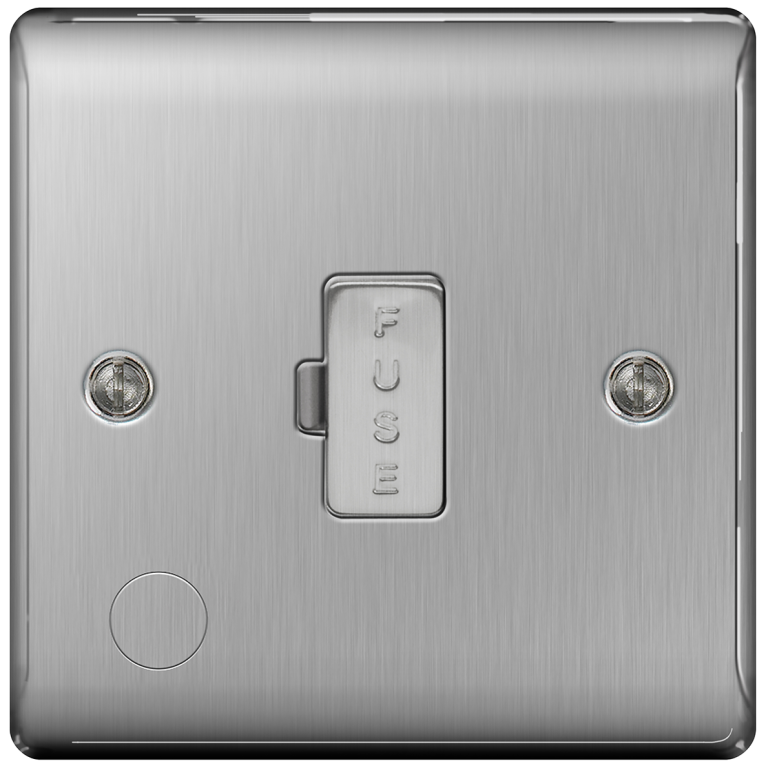 Nexus Spur Unswitched With Flex Outlet Brushed Steel