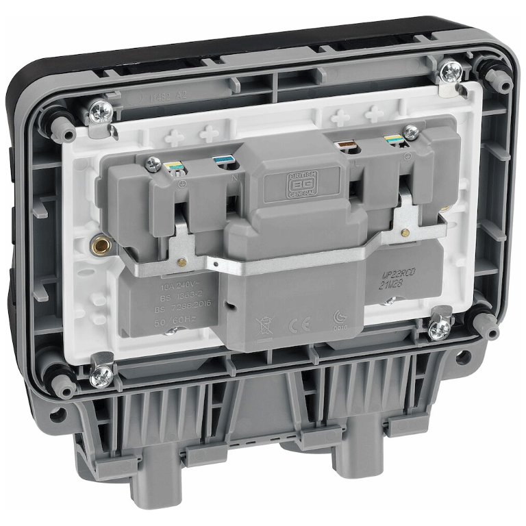 BG Nexus Storm IP66 2 Gang 13 Amp Switched Socket with RCD Protection