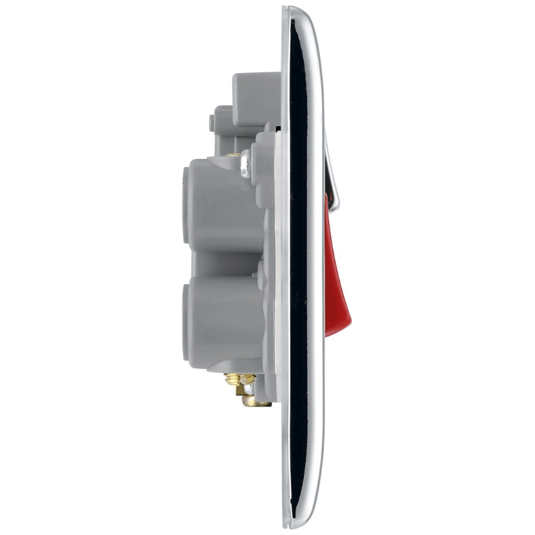 Nexus Cooker Switch With Socket & Neon Indicator Polished Chrome