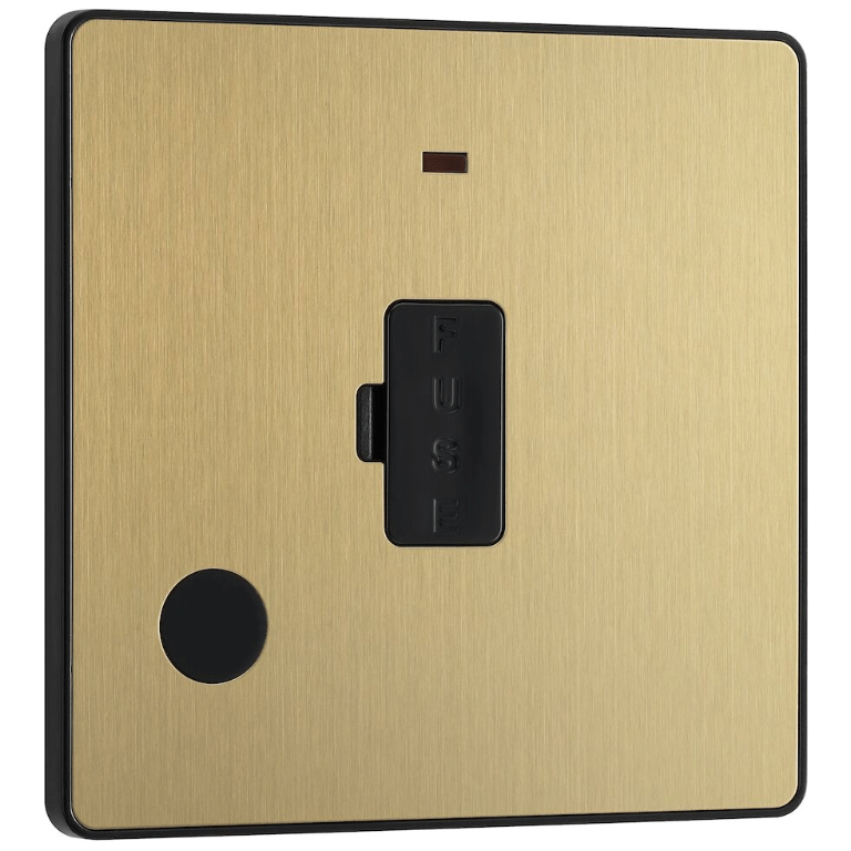 13A Unswitched Fused Connection Unit Satin Brass