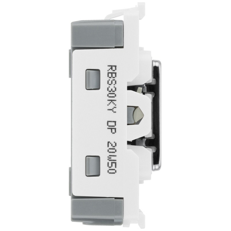 Nexus Grid Key Switch 20A 2 Way Brushed Steel