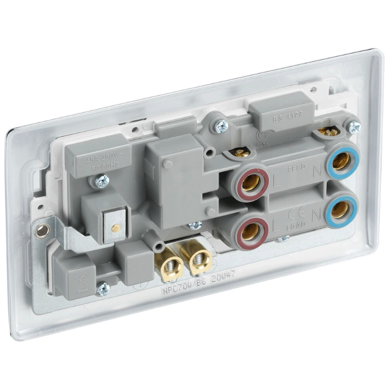 Nexus Cooker Switch With Socket & Neon Indicator Polished Chrome