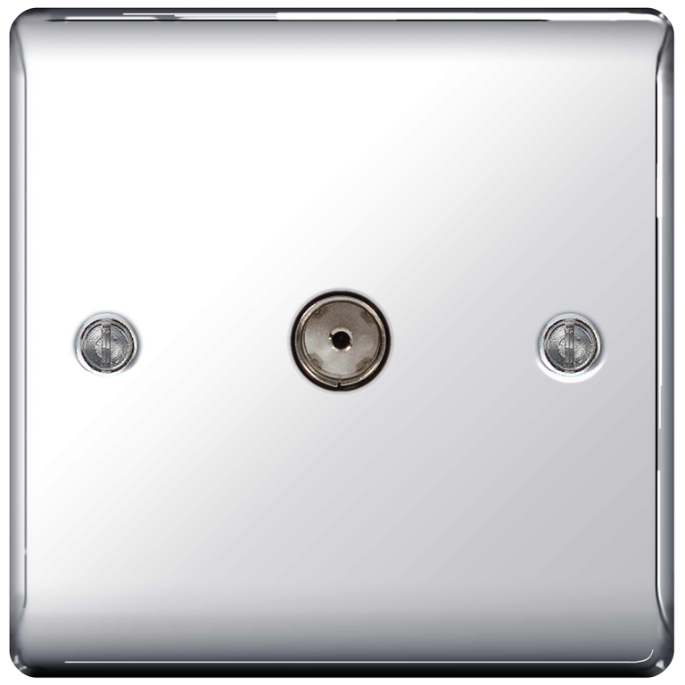 Nexus 1 Gang Coaxial Socket Polish Chrome