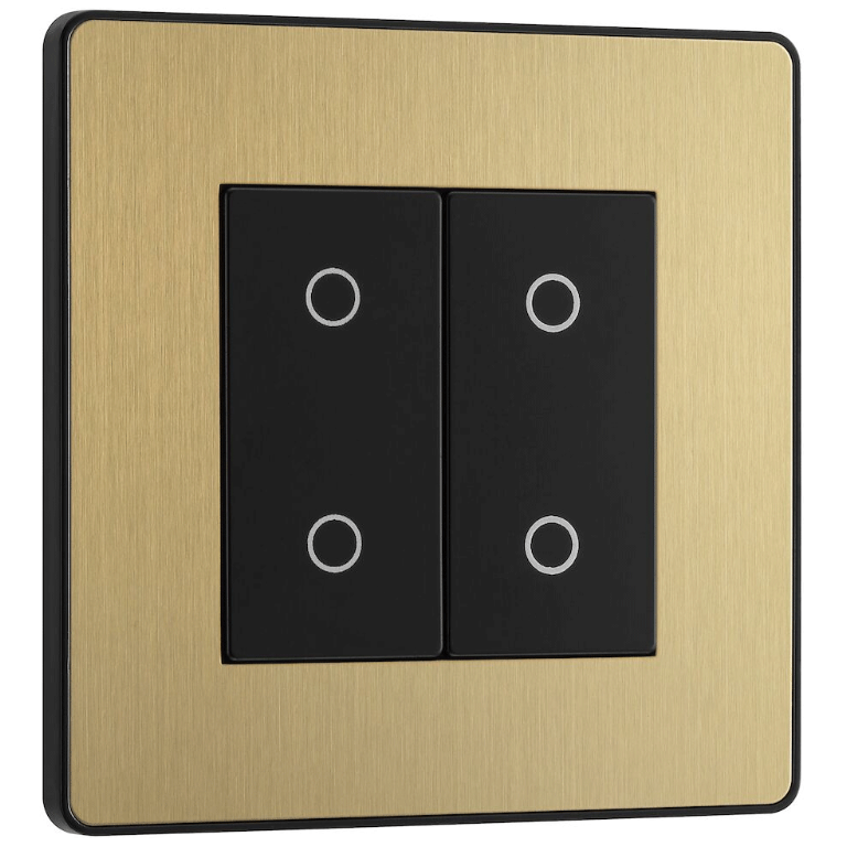 Touch Dimmer Switch 2 Gang 2 Way Secondary Satin Brass