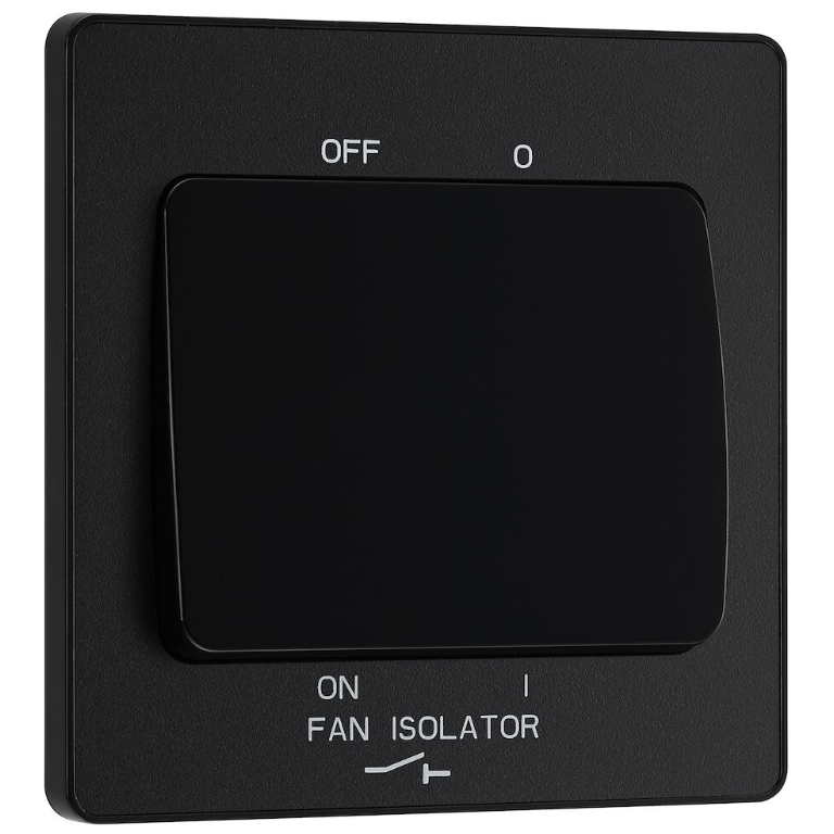 Fan Isolator Switch 10A Switch 10A 3 Pole Matt Black