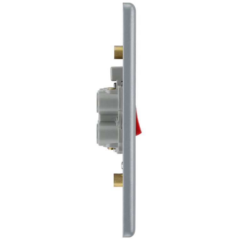 Control Switch 45A Double Pole 2 Gang With Neon Indicator Metal Clad