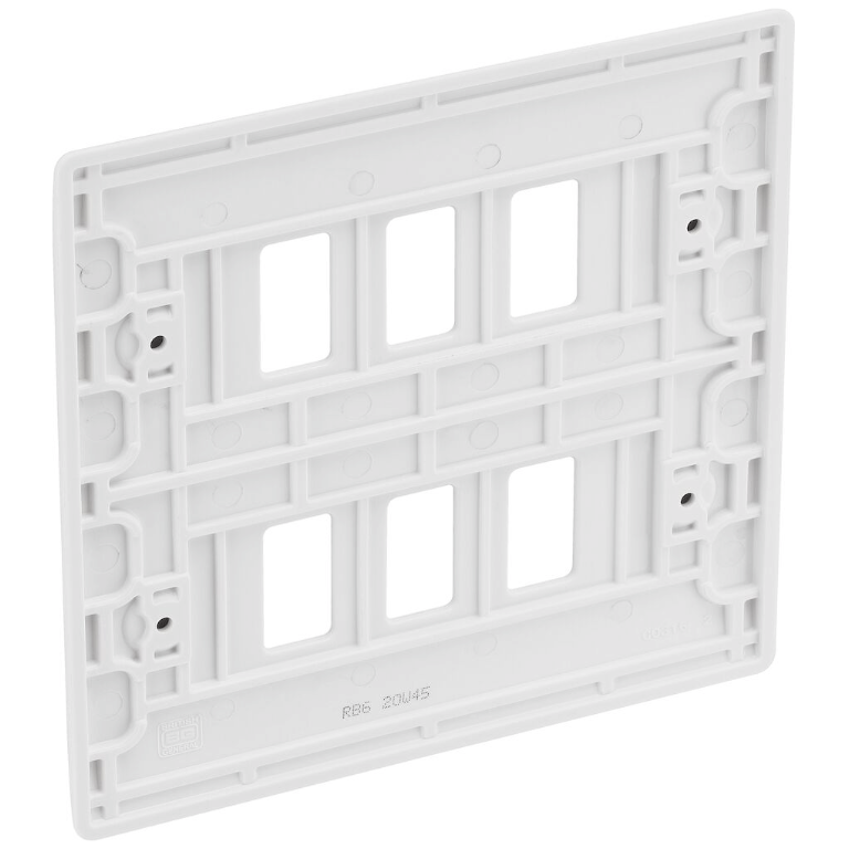 Nexus Grid Front Plate 6 Gang White