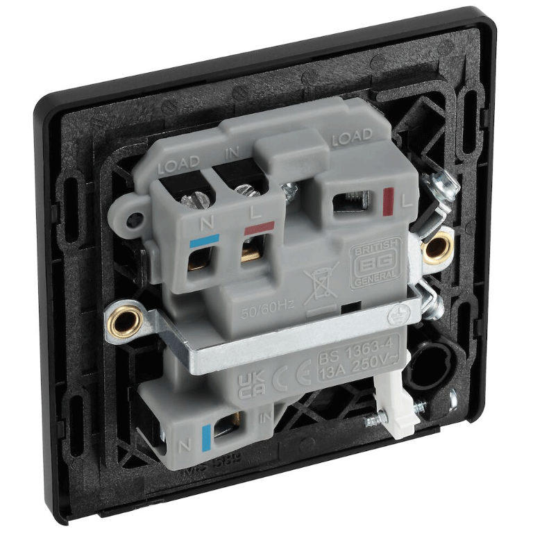 13A Switched Fused Connection Unit with LED Indicator Matt Black