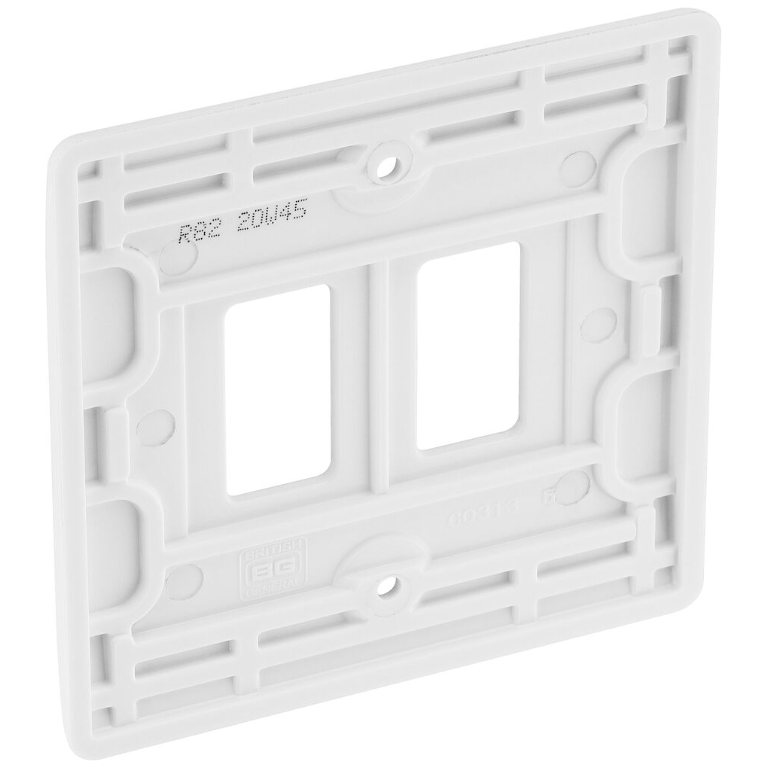 Nexus Grid Front Plate 2 Gang White