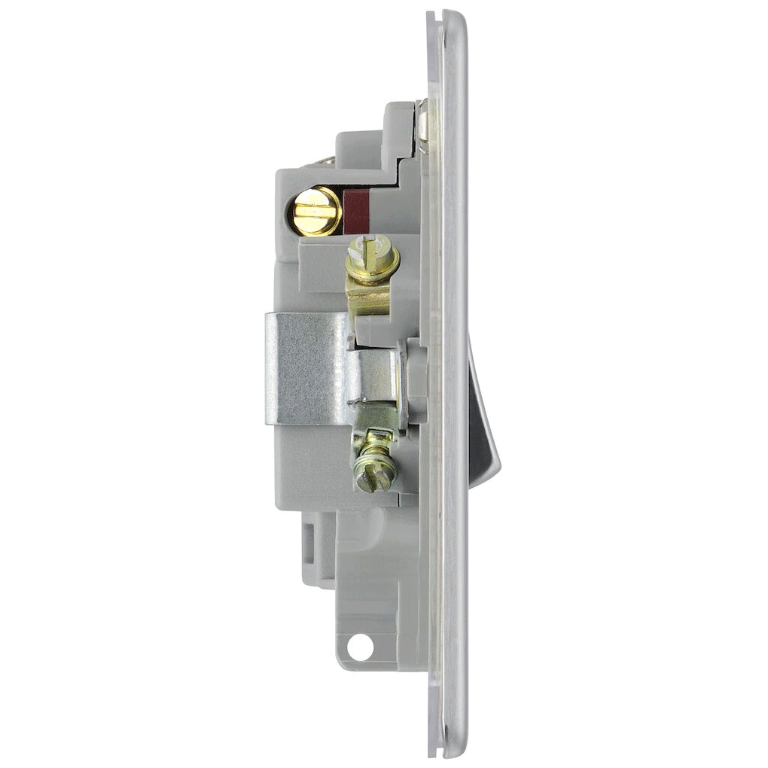 Flat Plate Spur Switch Brushed Steel