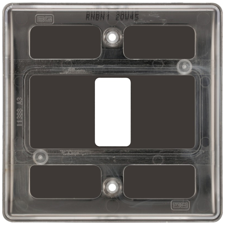 Nexus Grid Screwless Flat Front Plate 1 Gang Black Nickel