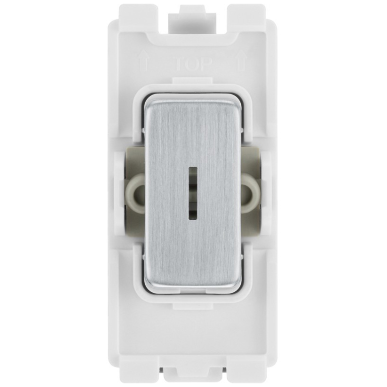 Nexus Grid Key Switch 20A 2 Way Brushed Steel