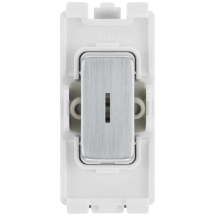 BG 20A Double Pole Grid Key Switch Brushed Steel