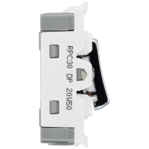 BG 20A Double Pole Grid Switch Polished Chrome