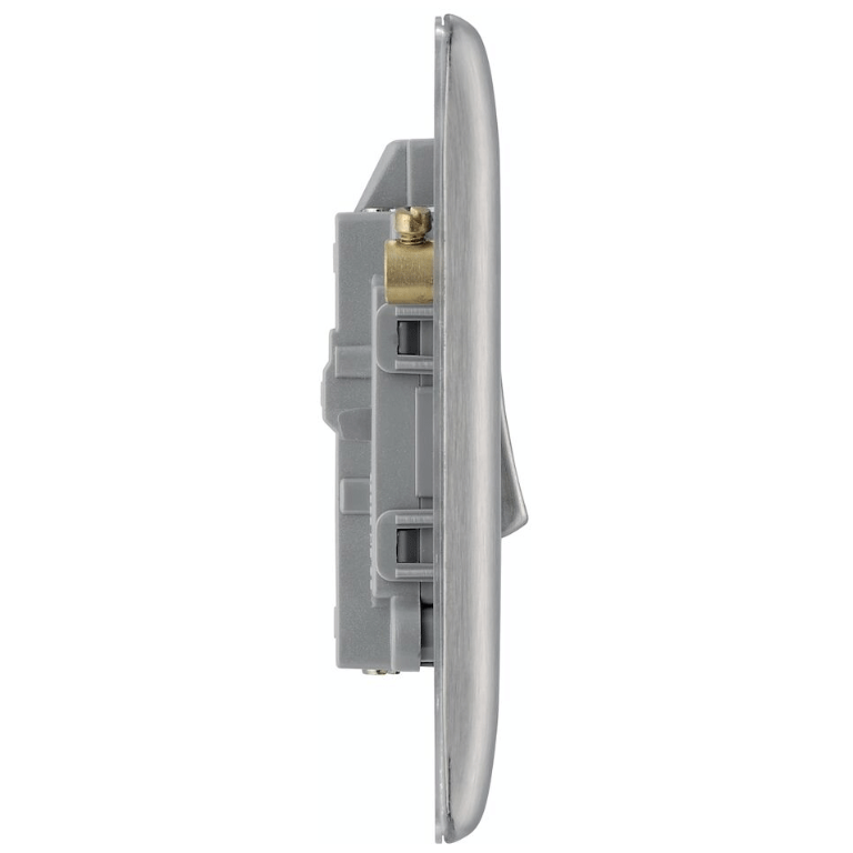 Nexus Switch 20A Double Pole With Power Indicator Brushed Steel