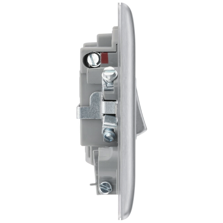 Nexus Spur Switch With Power Indicator & Flex Outlet Brushed Steel