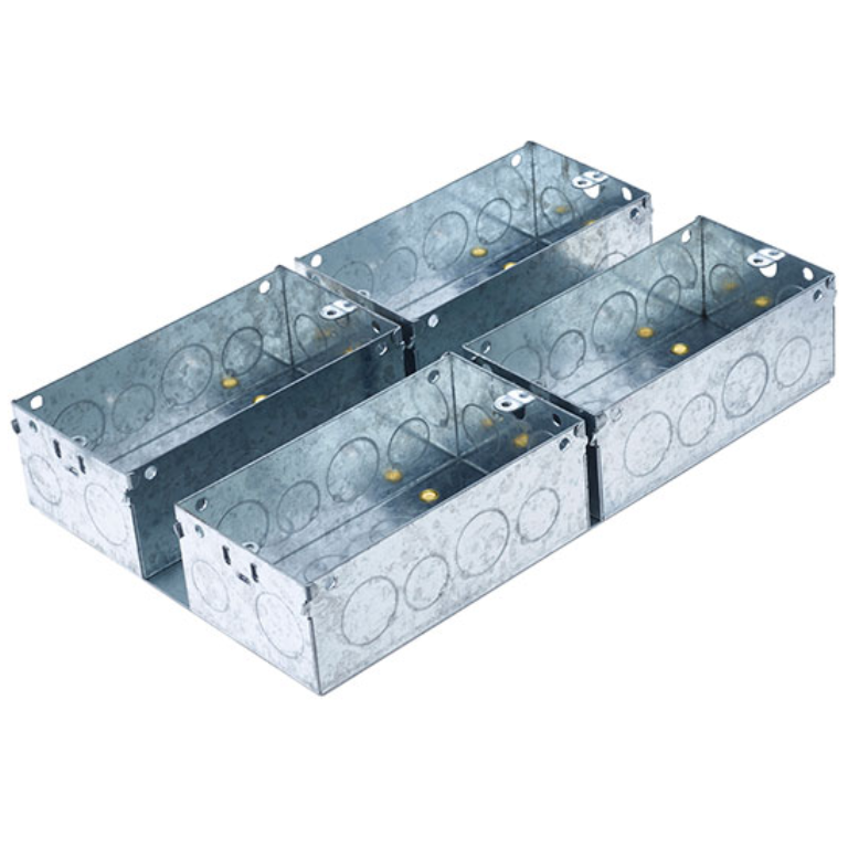 4 x 2 Gang Knock Out Box 47mm, Combination Plate 