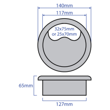 127MM BLK FLOOR GROMMET