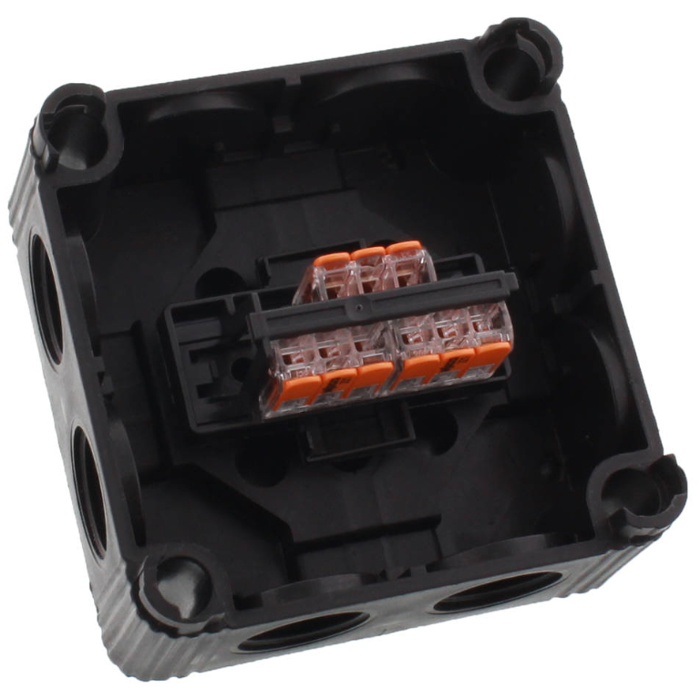 Combi 308 Junction Box Wago 85x85x51mm Black