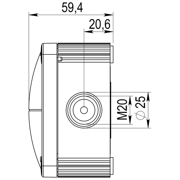 WISKA COMBI 407 ADAPTABLE BOX IP66 | BLACK | 95MM x 95MM x 60MM