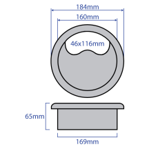 169MM GRY FLOOR GROMMET