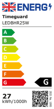 Bulkhead LED Energy Saving Round Super Slim 25W 1580Lm IP65