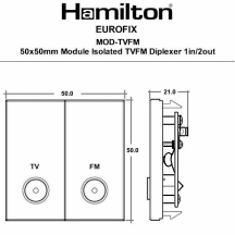 50x50mm Module Isolated TVFM Diplexer 1in/2out Black