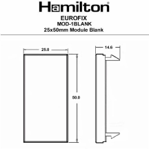 25x50mm Module Blank Quartz Grey