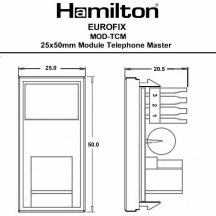 25x50mm Module Telephone Master White