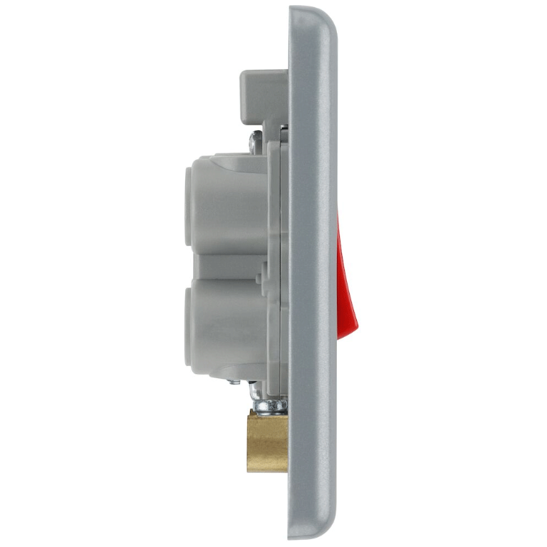 Control Switch 45A Double Pole With Neon Indicator Metal Clad