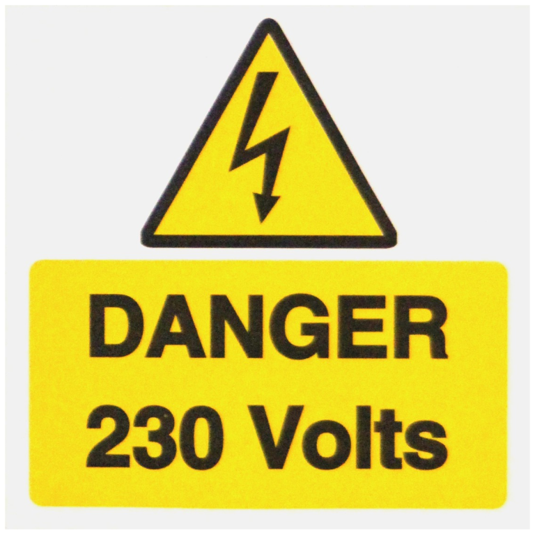 DANGER 230 VOLTS LABELS (PACK 5) 