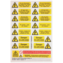 PV ARRAY LABEL SHEET