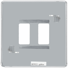 2 Module Screwless Flatplate Polished Chrome Front Plate