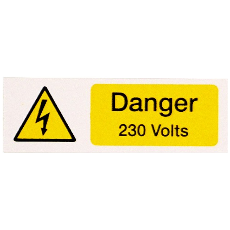 DANGER 230 VOLTS RIGID PVC SIGN (PACK 5) 