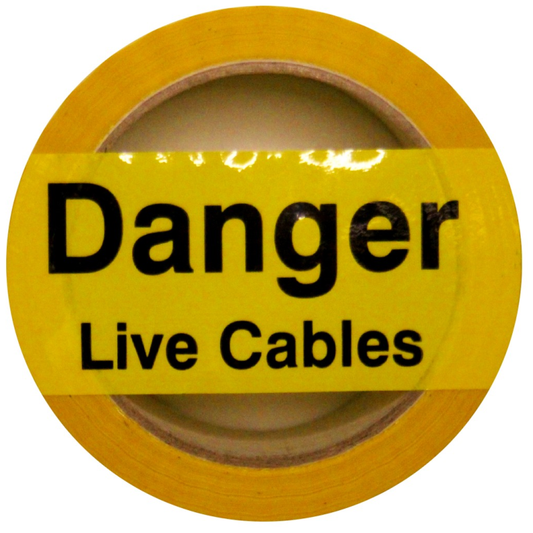DANGER LIVE CABLES LAMIATED TAPE (PACK 1)