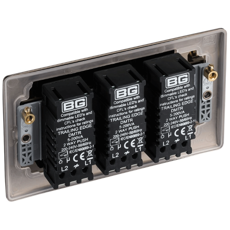 Nexus 3 Gang Dimmer 400W 2 Way Black Nickel