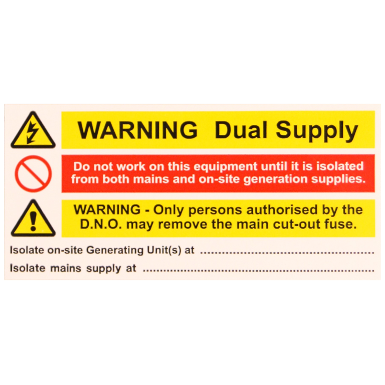 DUAL SUPPLY NOTICE LABELS (PACK 10)