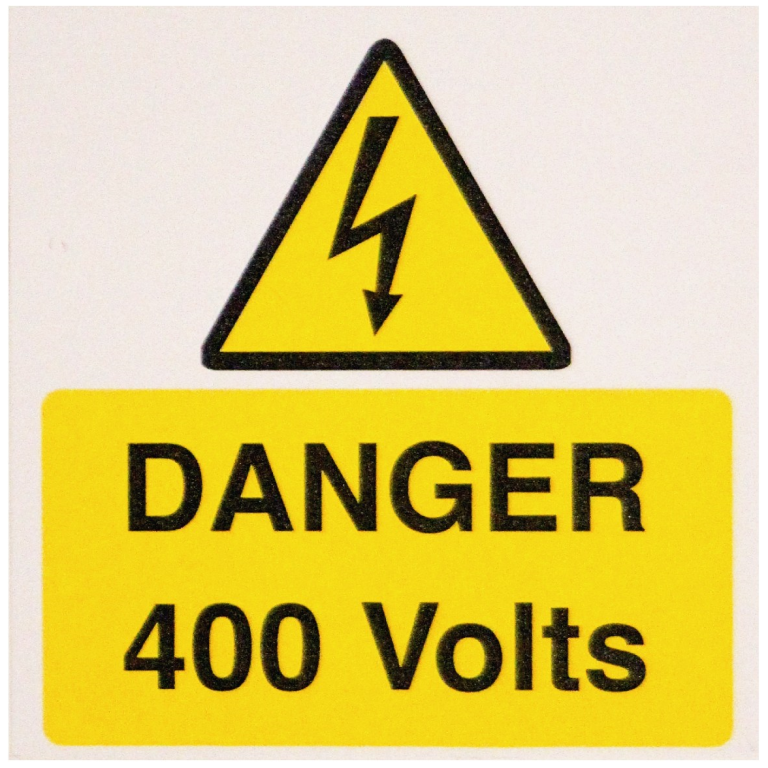 DANGER 400 VOLTS RIGID PVC SIGN (PACK 5)