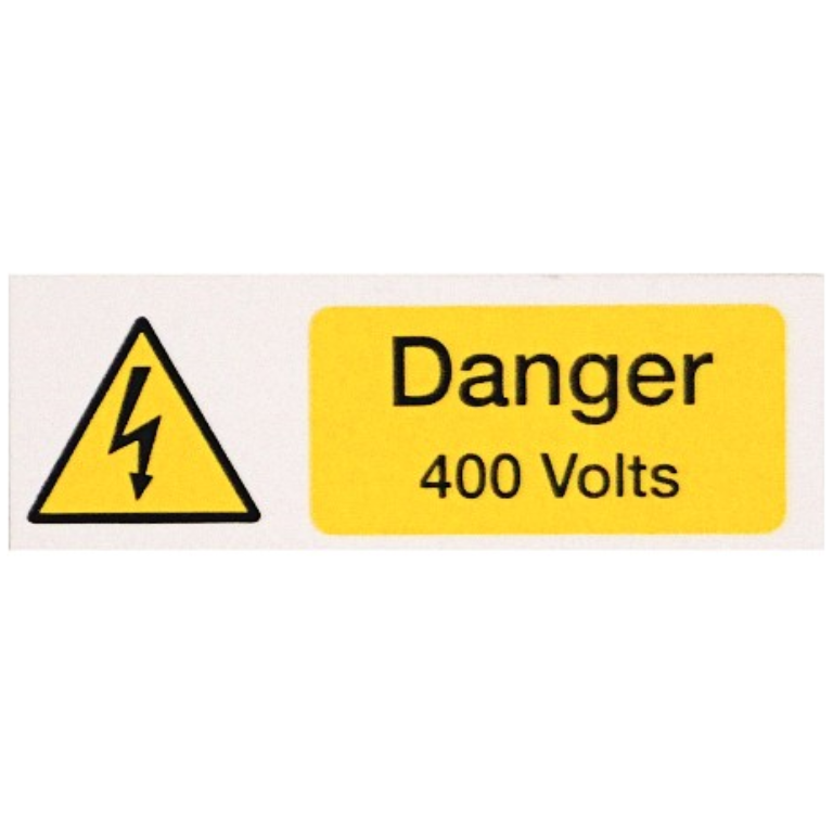 DANGER 400 VOLTS RIGID PVC SIGN (PACK 5)