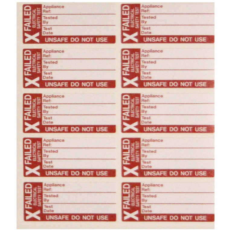 PAT TEST FAIL LABELS - LARGE (PACK 50)