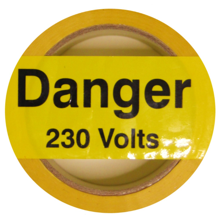 DANGER 230 VOLTS LAMIATED TAPE (PACK 1)