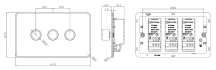 Screwless 3G 2-way 10-200W 5-150W LED trailing edge dimmer - Polished Brass