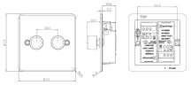 Flat Plate 2G 2 way 10-200W 5-150W LED trailing edge dimmer -Polished Chrome