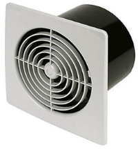 Manrose 100mm Low Profile Square Bathroom Fan SELV White